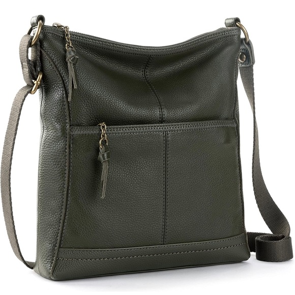 The Sak Bags The Sak Iris Crossbody Leather Bag Moss Green Color